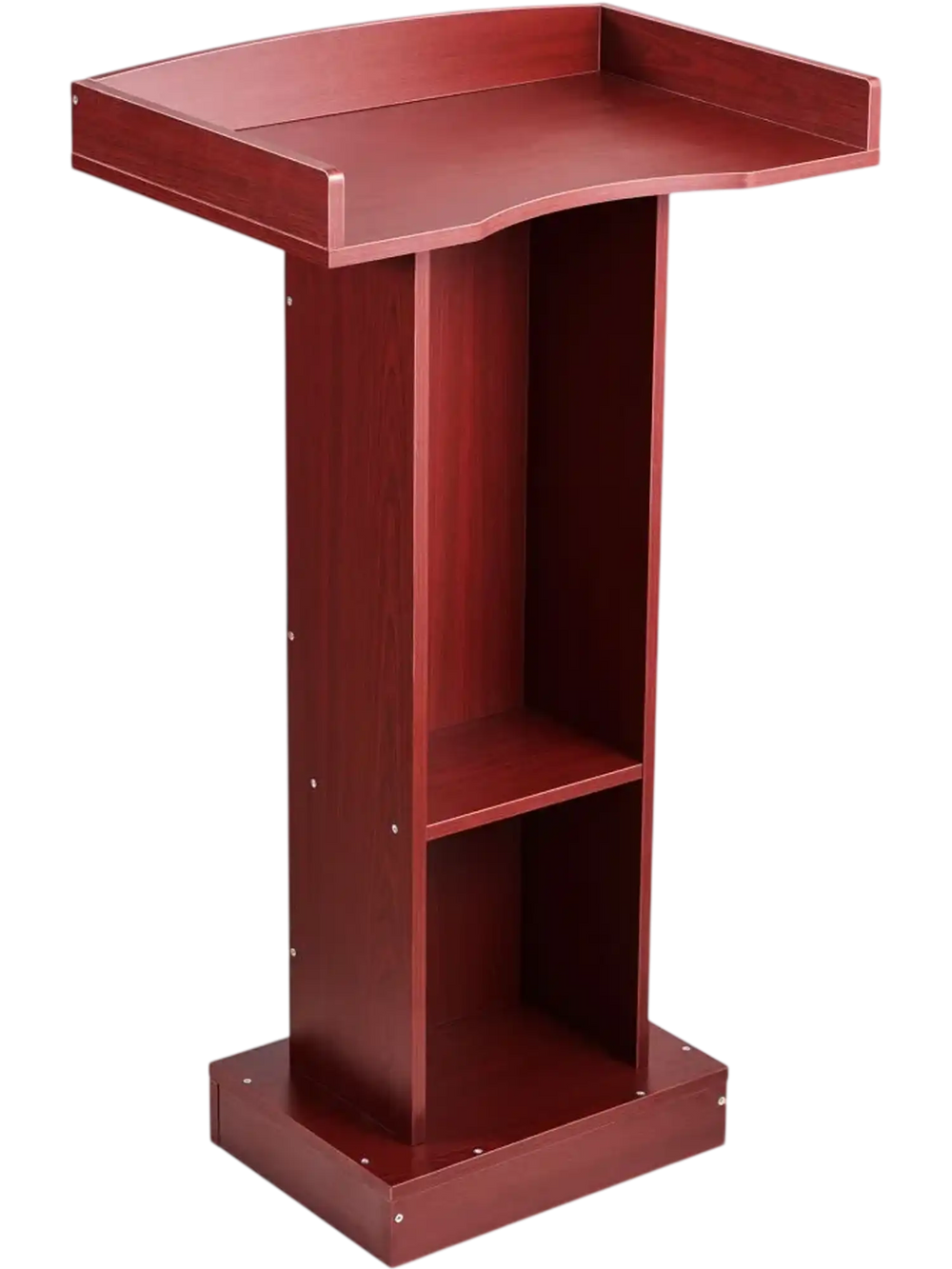 VEVOR Podium Stand, 41-Inch Wooden Lectern, Laptop Desk with Wide Reading Surface and Storage Shelf, Edge Stopper, Elegant Design, Flool-Standing, for Classroom, Conference, Church, and Presentation