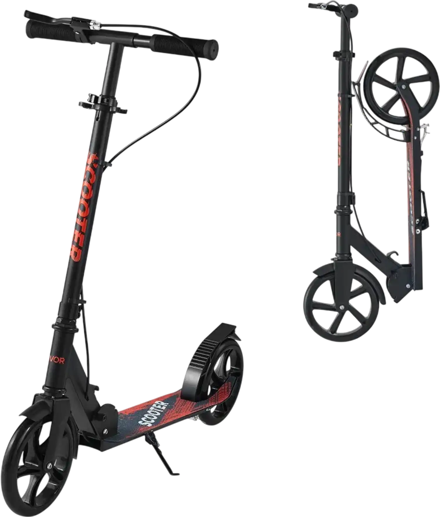 Vevor Kick Scooter Height Adjustable Foldable 2-Wheel Kids Teen Adult Black New