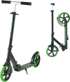 VEVOR Kick Scooter for Kids Ages 8+, Teens & Adults, 2-Wheel Toddler Scooter with Adjustable Height Handlebar, Wide Anti-Slip Deck, Foldable Lightweight for Boys & Girls up to 220 lbs, Black + Green