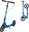 VEVOR Kick Scooter for Kids Ages 8+, Teens & Adults, 2-Wheel Toddler Scooter with Height Adjustable Handlebar, Wide Anti-Slip Deck, Foldable Lightweight for Boys & Girls up to 220 lbs, Black + Blue
