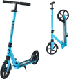 VEVOR Kick Scooter for Kids Ages 8+, Teens & Adults, 2-Wheel Toddler Scooter with Adjustable Height Handlebar, Wide Anti-Slip Deck, Foldable Lightweight for Boys & Girls up to 220 lbs, Blue + Black