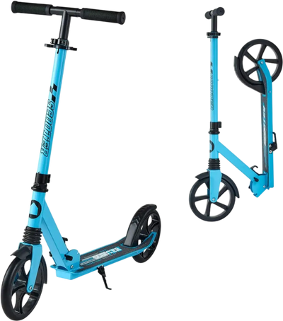 Vevor Kick Scooter Adjustable Height 2-Wheel Foldable Blue Black New