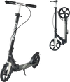 VEVOR Kick Scooter for Kids Ages 8+, Teens & Adults, 2-Wheel Toddler Scooter with Adjustable Height Handlebar, Wide Anti-Slip Deck, Foldable Lightweight for Boys & Girls up to 220 lbs, Black + Silver