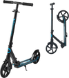 VEVOR Kick Scooter for Kids Ages 8+, Teens & Adults, 2-Wheel Toddler Scooter with Adjustable Height Handlebar, Wide Anti-Slip Deck, Foldable Lightweight for Boys & Girls up to 220 lbs, Black + Blue