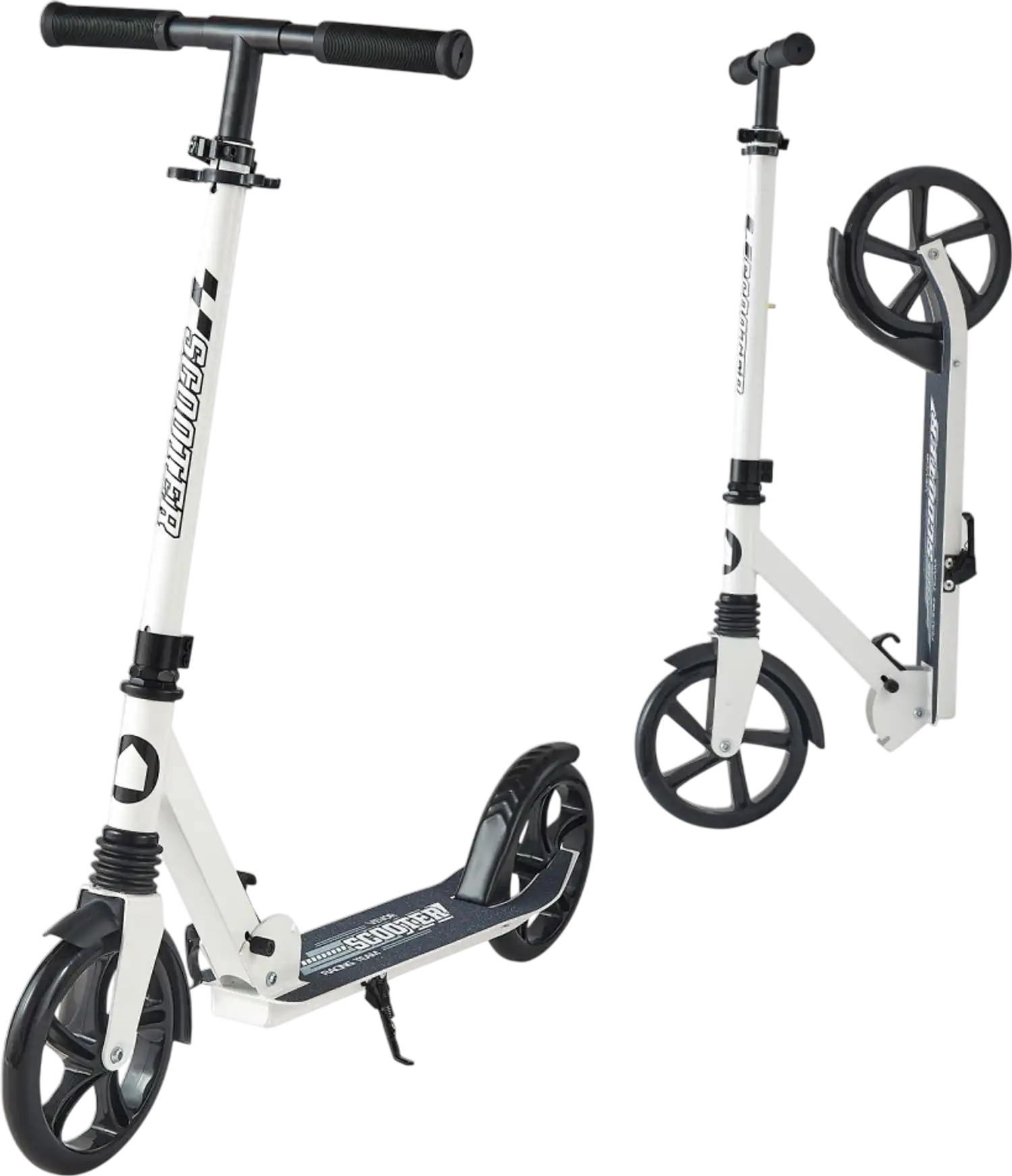 Vevor Kick Scooter Adjustable Height Foldable 220 lbs White + Black New