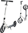 VEVOR Kick Scooter for Kids Ages 8+, Teens & Adults, 2-Wheel Toddler Scooter with Adjustable Height Handlebar, Wide Anti-Slip Deck, Foldable Lightweight for Boys & Girls up to 220 lbs, White + Black