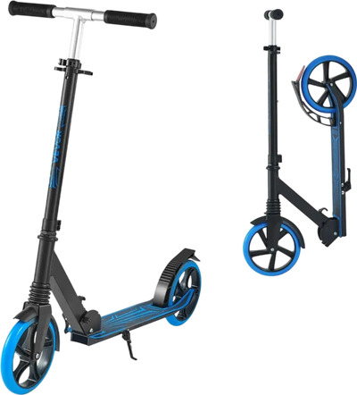 Vevor Kick Scooter Adjustable Height Foldable 2-Wheel Blue New