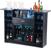 VEVOR Home Bar Unit, Wine Bar Cabinet Table 4-Tier with Storage Drawer Shelves, Wine Glass Holder, Bottle Rack, LED Light, Wood & Metal Liquor Cabinet for Home, Basement, Kitchen, Living Room, Black