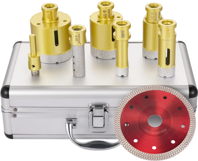 Vevor Diamond Hole Saw Set 20/27/35/55/68 mm Tile Ceramic Porcelain Marble New