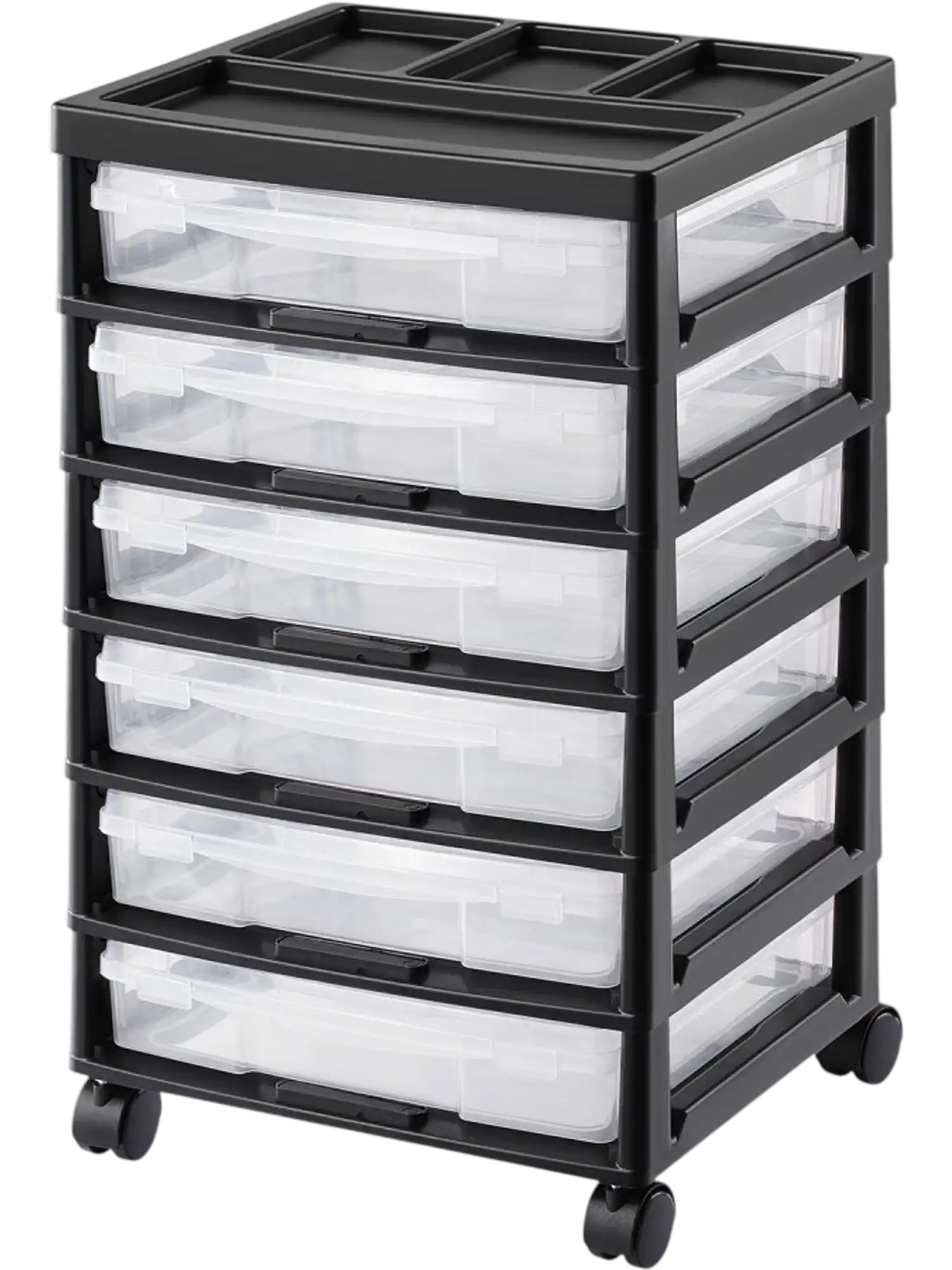 Vevor Scrapbook Rolling Storage Cart 6-Tier Black with 6 Clear Cases New