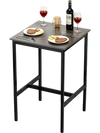 VEVOR Bar Table, Sturdy Metal Frame High Top Pub Table, Small Kitchen Dining, Cocktail Coffee Counter Bar Height Desk, Easy to Assemble, 24x24x36 in, for Living Room Party, Rustic Brown and Black