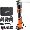 VEVOR Press Tool, 18V Electric Pipe Crimping Tool for 1/2" 3/4" 1" PEX Pipe Stainless Steel Rings, 24KN PEX Press Tool Compatible with PureFlow - with 3 VPF Jaws, 2pcs 2AH Batteries, Charger & Toolbox