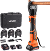 VEVOR Press Tool Kit, 18V Electric Pipe Crimping Tool for 1/2", 3/4", 1" Copper Tubes, 24KN Press Tool Compatible with ProPress - with 3 VUS Jaws, 2pcs 2AH Batteries, Fast Charger & Carrying Case