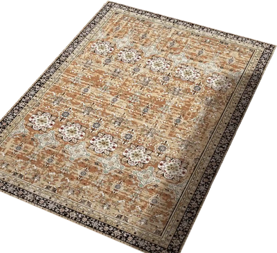 VEVOR Area Rug, 7.5 x 9.5 ft Large Washable Rug, Non-Slip and Tear-Resistant Soft Carpet, Pet & Child Friendly Vintage Area Rugs, Indoor Mat for Bedroom, Living Room, Office, Entryway, Brown Green