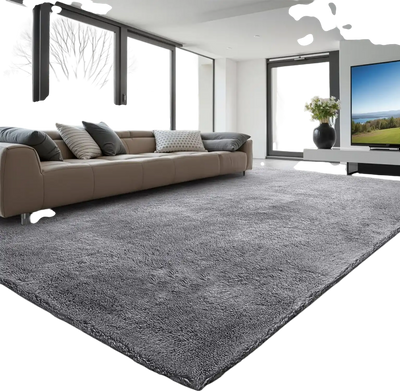 Vevor Area Rug 8' x 10' Plush Shag Smoke Gray New