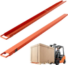 VEVOR Forklift Extensions 96 x 4.5 in, Upgrade Retaining Loop & Bottom Lock, for Forklifts and Forklift Trucks, Heavy-Duty Industrial Pallet Fork Attachments, Extended Load Handling, Orange, 1 Pair