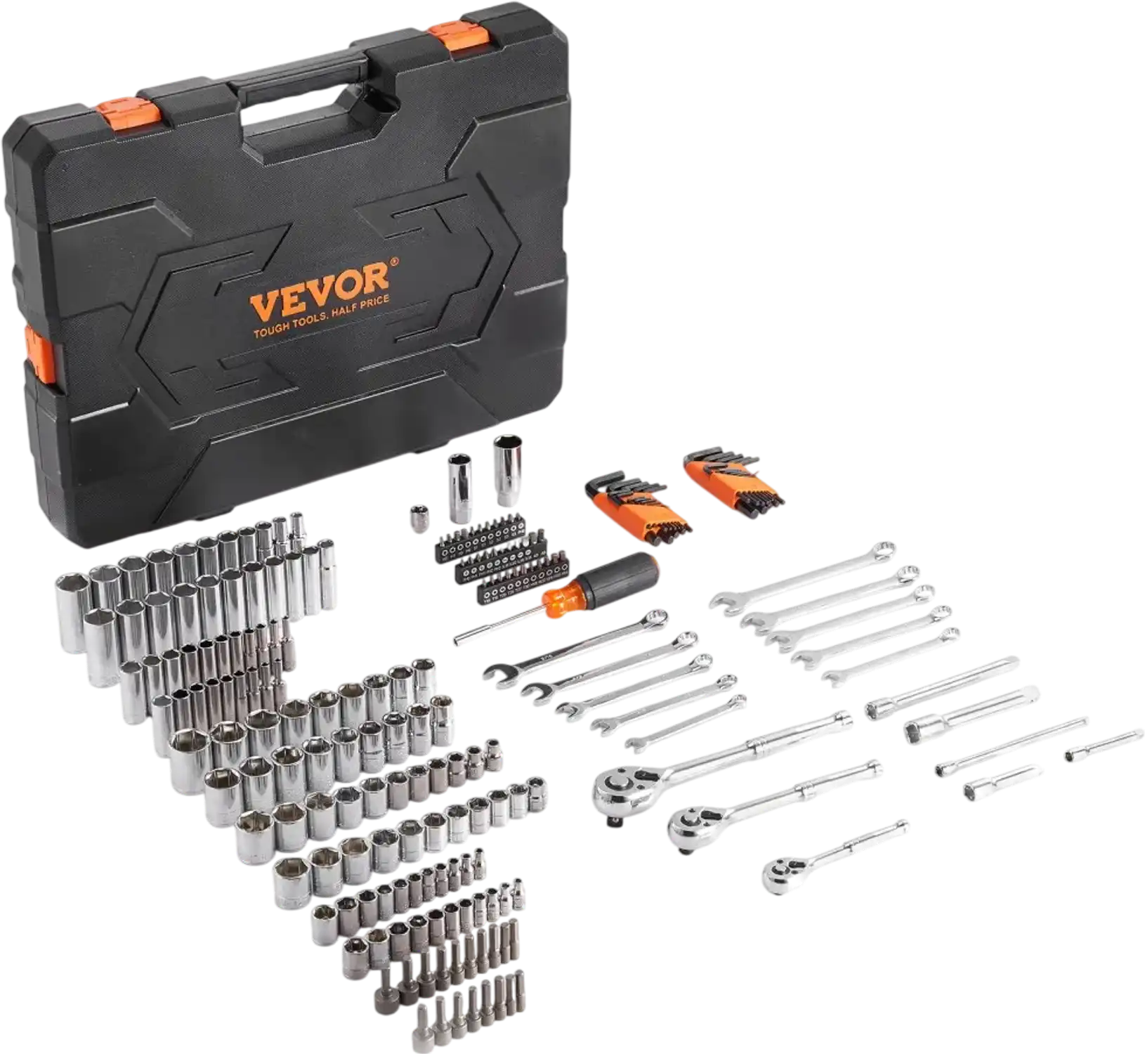 Vevor Mechanics Tool Set 205-Pc SAE and Metric Socket and Wrench Kit New