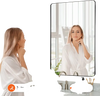 VEVOR Wall Mounted Makeup Mirror, 0.15" Thick, 24" x 36" Mirror with Aluminium Alloy Frame & Explosion-Proof Film, Scratch-Resistant Mirror with Z-Shaped Bracket, Fit for Bathroom/Bedroom/Living Room