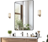 VEVOR Wall Mounted Makeup Mirror, 0.15" Thick, 30" x 40" Mirror with Aluminium Alloy Frame & Explosion-Proof Film, Scratch-Resistant Mirror with Z-Shaped Bracket, Fit for Bathroom/Bedroom/Living Room