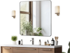 VEVOR Wall Mounted Makeup Mirror, 0.15" Thick, 36" x 36" Mirror with Aluminium Alloy Frame & Explosion-Proof Film, Scratch-Resistant Mirror with Z-Shaped Bracket, Fit for Bathroom/Bedroom/Living Room