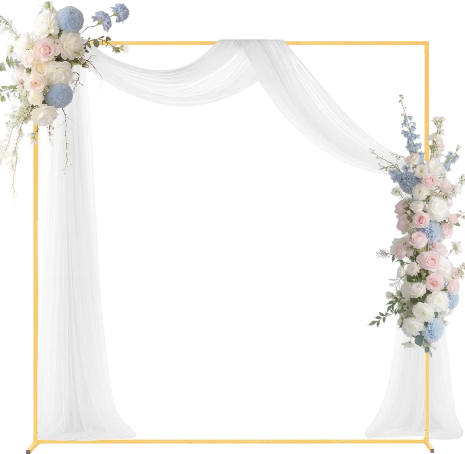 Vevor Arch Backdrop Stand 6.6' x 6.6' Square Gold Metal Wedding Party Decoration New
