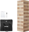 VEVOR Tumbling Timber Toy, 54 Blocks Large Tumble Tower Blocks Game, Pine Wood Tumbling Tower Game with Carry Bag and Scoreboard, Wooden Stacking Game, Tumble Tower Family Games for Indoor/Outdoor