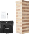 VEVOR Tumbling Timber Toy, 60 Blocks Giant Tumble Tower Blocks Game, Pine Wood Tumbling Tower Game with Carry Bag and Scoreboard, Wooden Stacking Game, Tumble Tower Family Games for Indoor/Outdoor