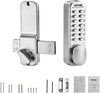 VEVOR Mechanical Keyless Entry Door Lock, 14 Key Mechanical Door Lock, Mechanical Keypad Door Lock with Adjustable Thumb Knob, Single-Side Zinc Alloy Waterproof Keyless Gate Lock, for Home Office