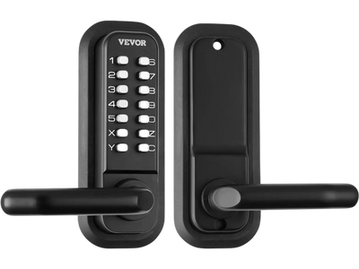 VEVOR Mechanical Keyless Entry Door Lock, 14 Digit Keypad, Embedded Outdoor Gate Door Locks Set with Keypad and Handle, Water-proof Zinc Alloy, Easy to Install, for Garden, Garage, Yard, Storage Shed