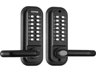 VEVOR Mechanical Keyless Entry Door Lock, 14 Digit Keypad, Double-sided Embedded Outdoor Gate Door Locks Set with Handle and Keypad, Water-proof Zinc Alloy, Easy to Install, for Yard, Garden, Garage