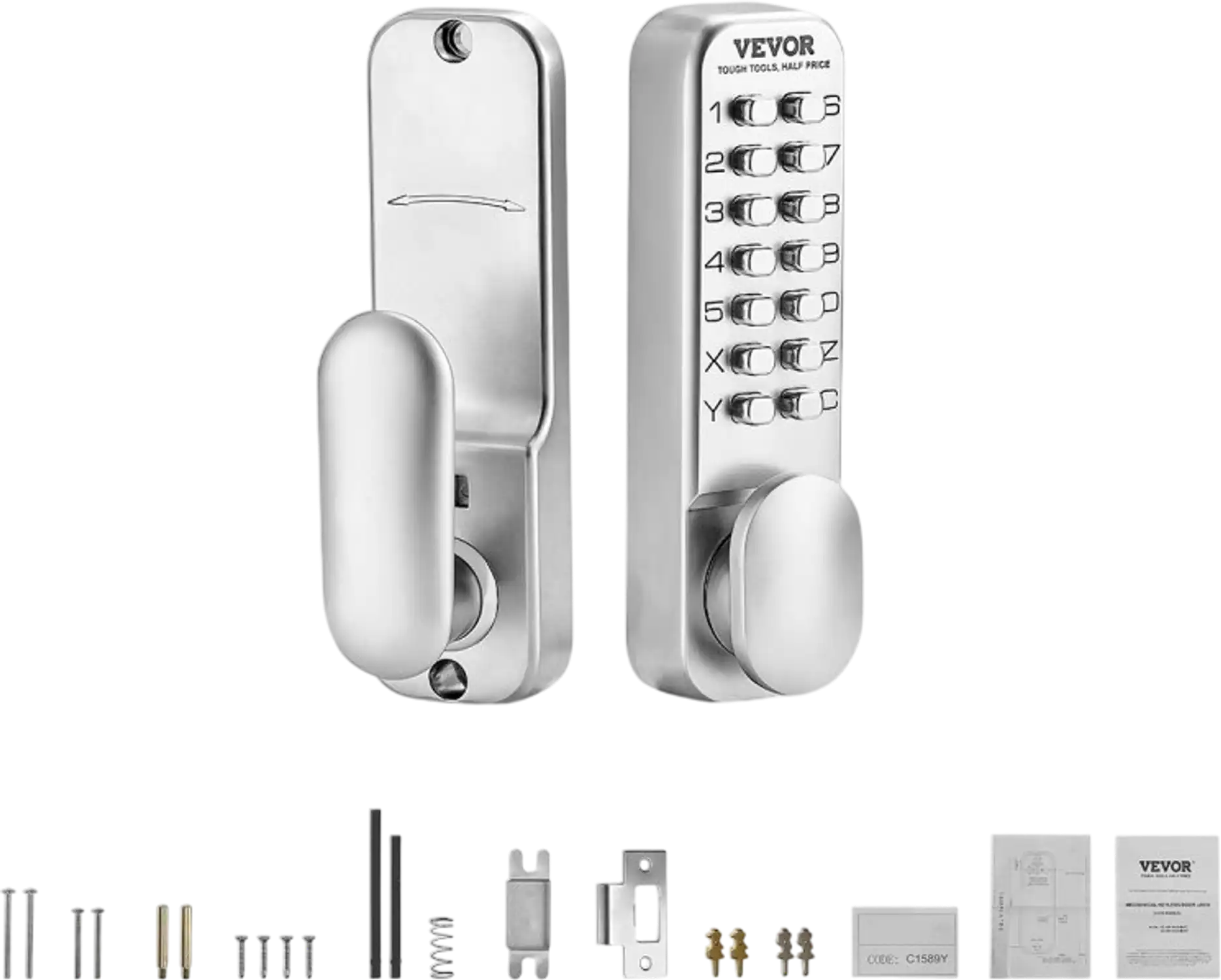 Vevor Door Lock Mechanical Keyless Entry Keypad Knob Stainless Steel New