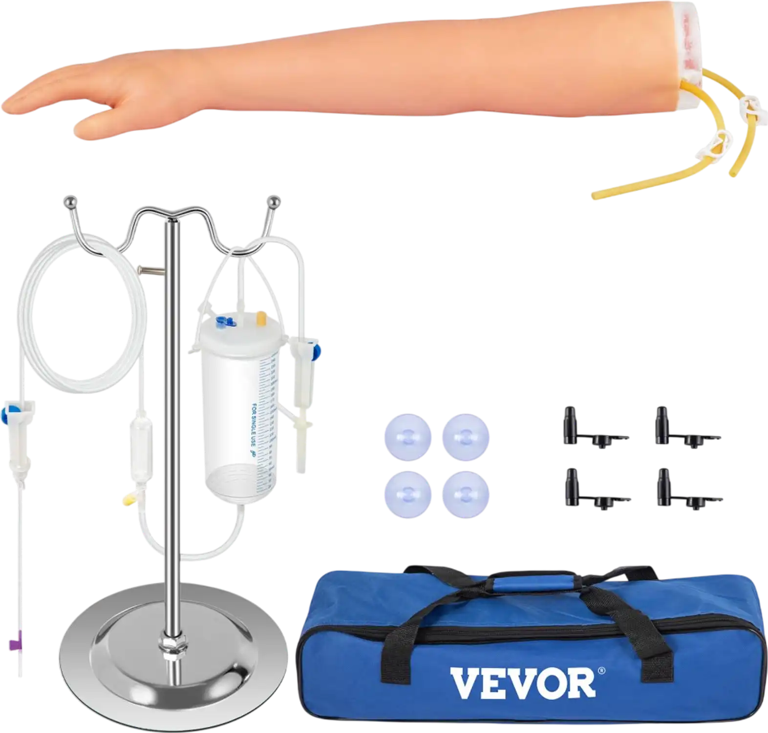 Vevor Phlebotomy Practice Kit IV Venipuncture Training Arm with Stand & Carrying Bag New