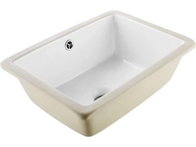 Vevor Bathroom Sink Rectangular White Ceramic Undermount Vanity Basin 15.75