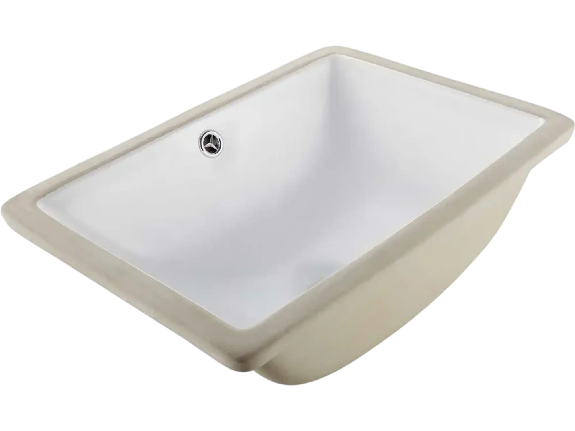 Vevor Bathroom Sink Rectangular White Ceramic Undermount Vessel with Overflow Hole 18.11 x 12.99