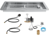 VEVOR 36 x 12 inch Drop-in Fire Pit Pan, Rectangular Stainless Steel Fire Pit Burner Kit, Natural & Propane Gas Fire Pan 150,000 BTU with H-Burner for Indoor or Outdoor Use