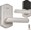 VEVOR Keyless Entry Door Lock with Handle, Electronic Lever Door Handle with Keypad, Customizable User Codes, Keyed Entry, Auto Lock, Anti-Peeking Password, Backlit Keypad, for Home, Satin Nickel