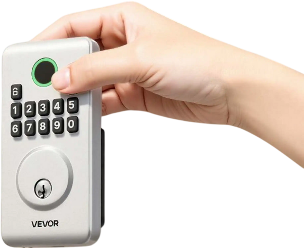 VEVOR Keyless Entry Door Lock, Electronic Deadbolt with Customizable User Codes, Pioneering Easy-Grip Design, Keyed Entry, Auto Lock, Anti-Peeking Password, Backlit Keypad, for Home, Apartment, Silver