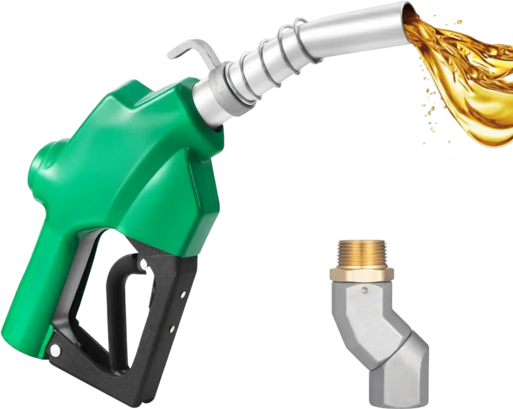 VEVOR 1 Inch NPT Automatic Fuel Nozzle with Swivel, Max Flow Rate 21.6 GPM, Auto Shut Off Diesel Gas Pump Nozzle with 3-Speed Trigger Lock & 1-3/16 in (OD=30.1 mm) Spout for Gasoline, Diesel, Kerosene