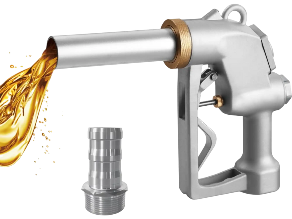 VEVOR 1.5 Inch Barb Automatic Fuel Nozzle with Swivel, Max Flow Rate 37 GPM, Auto Shut Off Diesel Gas Pump Nozzle with 3-Speed Trigger Lock & 1.5 Inch (OD=40 mm) Spout for Gasoline, Diesel, Kerosene