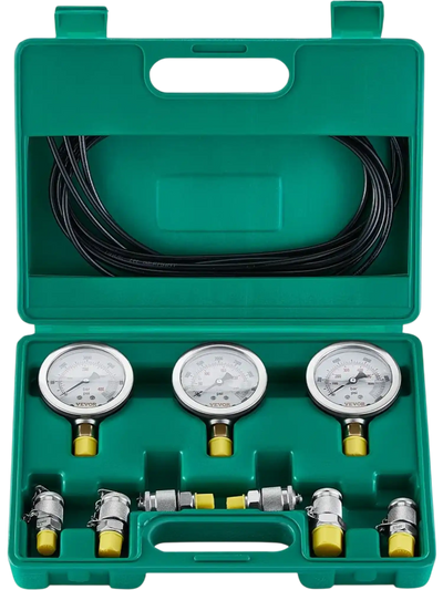 Vevor Hydraulic Pressure Test Kit Excavator Gauge Set with Carrying Case New