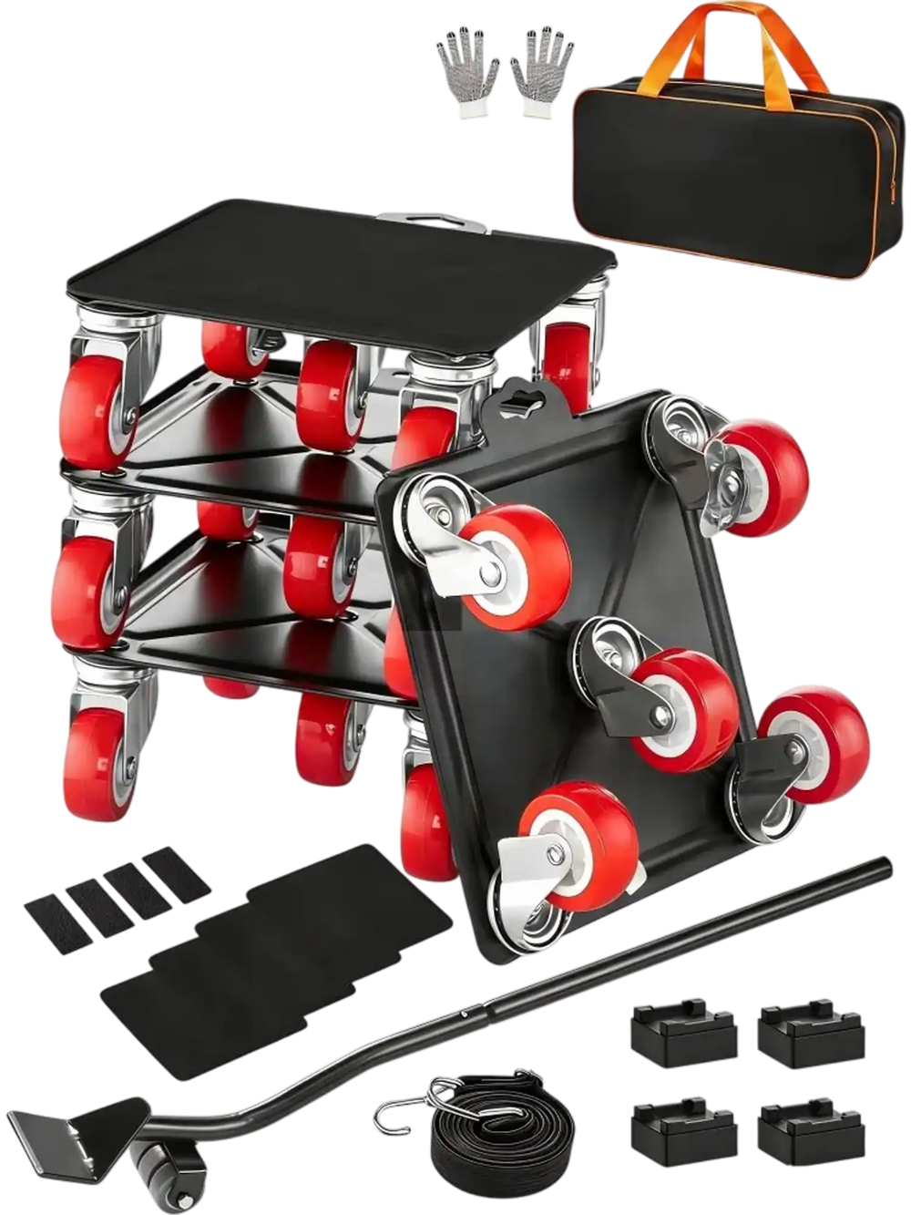 VEVOR Furniture Dolly, Maximum Load 3474 lbs, Heavy Duty Furniture Movers with 5 360° Rotation Wheels, Carbon Steel Panel, Furniture Lift Slider Tool Set for Appliances, Sofa, Fridge, Washing Machine