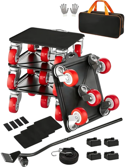 VEVOR Furniture Dolly, Maximum Load 3474 lbs, Heavy Duty Furniture Movers with 5 360° Rotation Wheels, Carbon Steel Panel, Furniture Lift Slider Tool Set for Appliances, Sofa, Fridge, Washing Machine