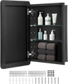 VEVOR Medicine Cabinet, 16 x 24 inch, Medicine Cabinet for Bathroom with Mirror,  Aluminum Frame Bathroom Wall Cabinet, 2-layer Adjustable Shelves, Recessed & Wall-mounted Installation