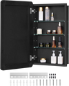 VEVOR Medicine Cabinet, 16.5 x 27.5 inch, Medicine Cabinet for Bathroom with Mirror,  Aluminum Frame Bathroom Wall Cabinet, 3-layer Adjustable Shelves, Recessed & Wall-mounted Installation