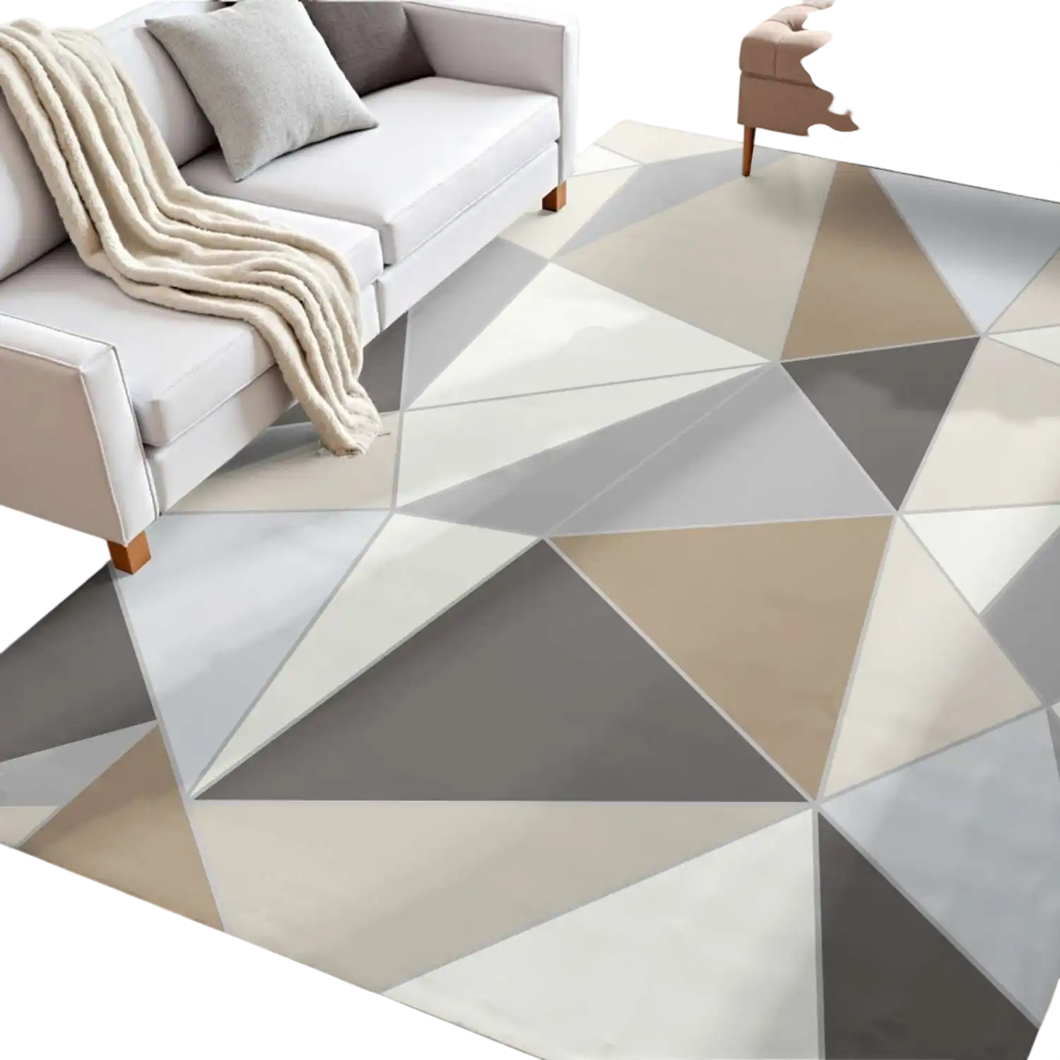 Vevor Area Rug 5' x 7' Washable Non-Slip Charcoal Gray Modern Indoor Rug New
