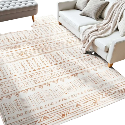 Vevor Area Rug 6' x 9' Washable Non-Slip Beige Modern Carpet New