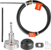 VEVOR Boat Steering System, 17 ft Boat Control Cable Outboard Rotary Steering System Kit with Aluminum Alloy Helm, Durable Marine Replacement for Fishing Boats, Small Sailboats, Speedboats, Lifeboats
