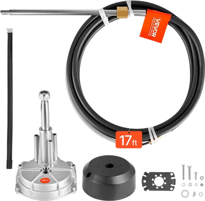 Vevor Boat Steering System 17' Outboard Rotary Steering Kit New