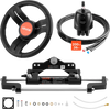VEVOR Outboard Hydraulic Steering Kit, 200 HP, Marine Boat Hydraulic Steering System with 6.9 MPa Two-Way Lock Helm Pump, Cylinder, 2 PCS 26 ft Hoses, 13.5" Wheel for Single Station, Single-Engine Use