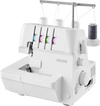 VEVOR Serger Overlock Sewing Machine, 1250 Stitches Per Minute, 2-3-4 Thread Capability, 0.7-2 Adjustable Differential Feed, with Free Arm and LED Light, Sewing Machine for Various Fabrics, White